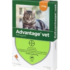 Outlet Advantage til kat 0,4 ml op til 4 kg Plejemidler Til Katte|Pleje Og Trivsel Til Killinger - Sundhed Pels Og Velvære