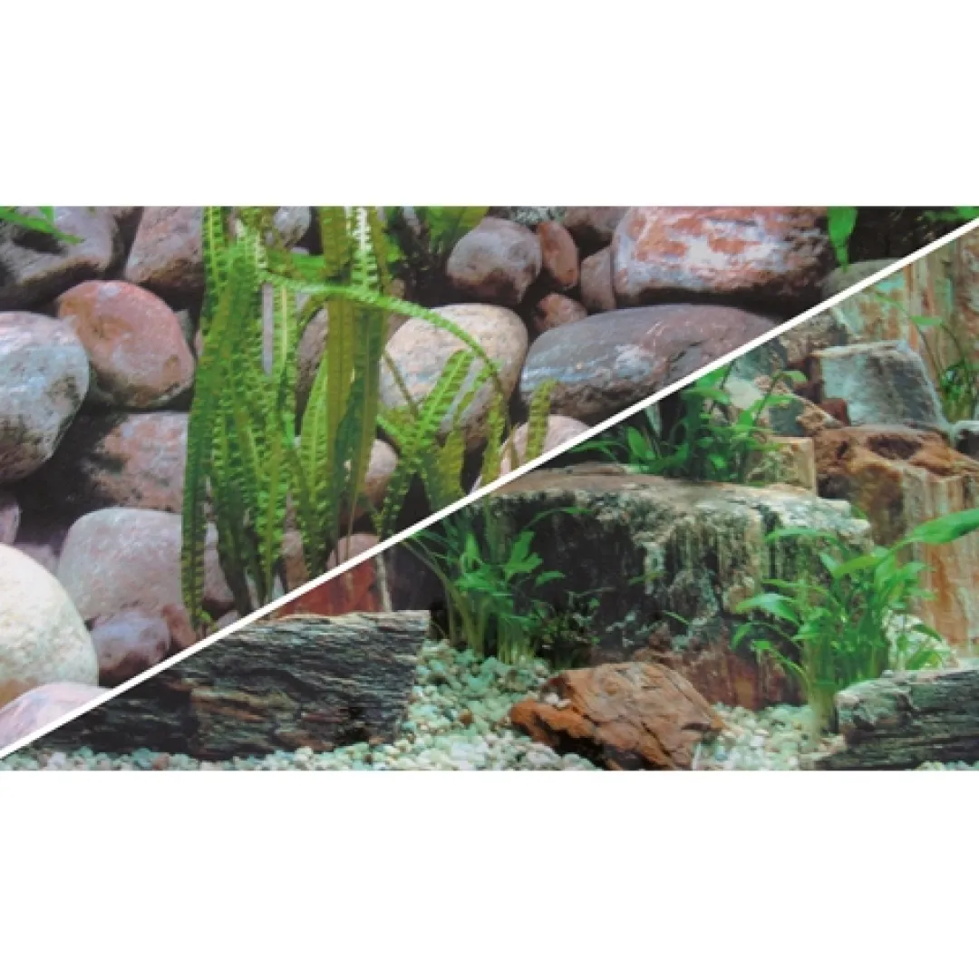 New Akvariebaggrund Sten 1/2 (50 cm høj) 100 cm Akvariebaggrunde
