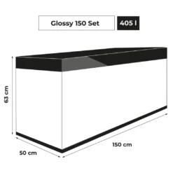 Best Akvarium Glossy 150 Sort 472 Liter Akvarieborde Og Akvariereoler|Akvarier