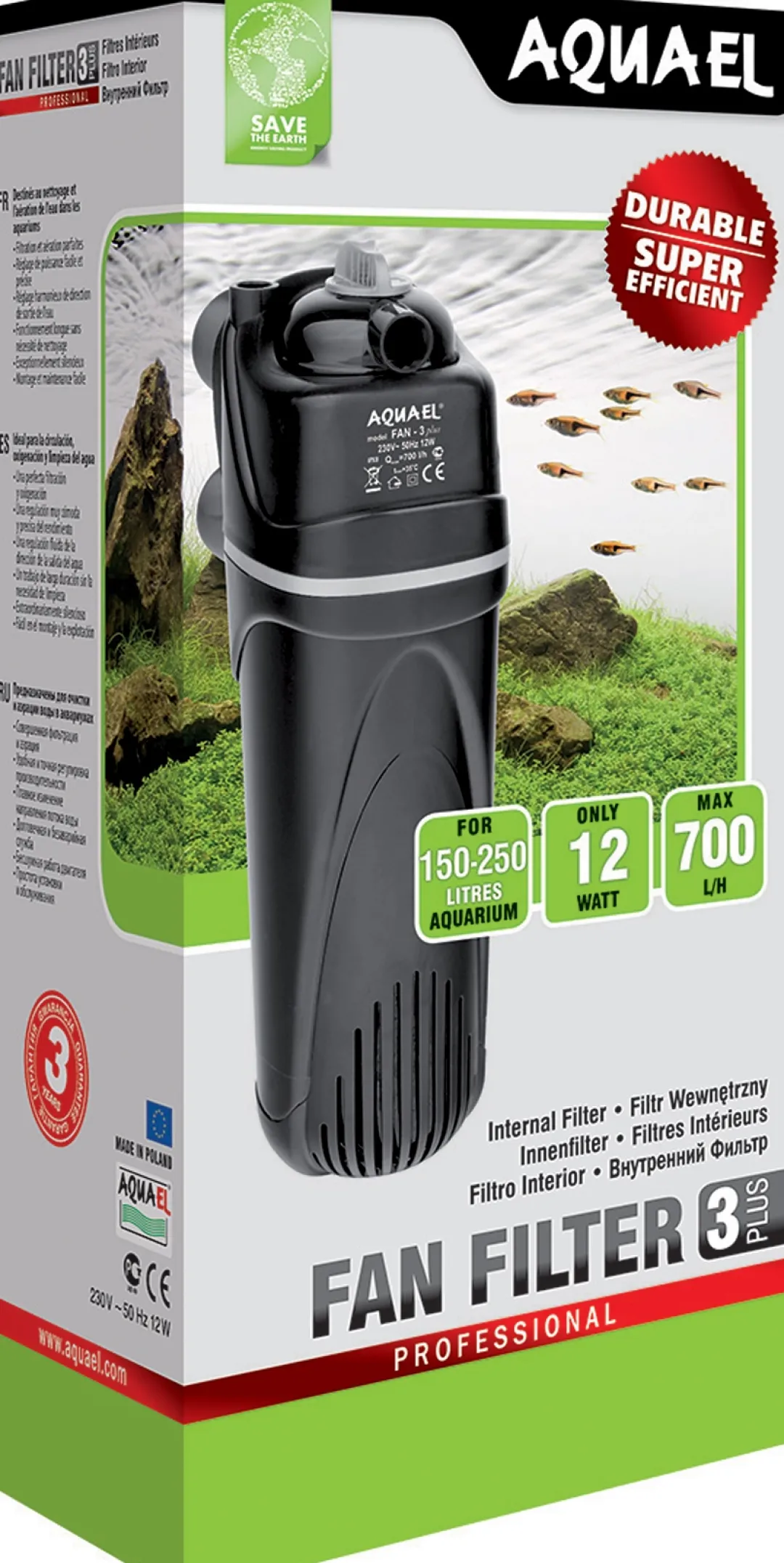 Fan 3 filter 700 l/t Akvariefilter Og Pumpe