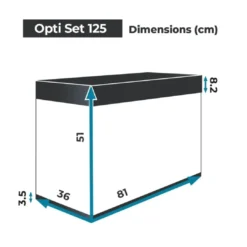 Best Optiset 125 Sort Akvarier