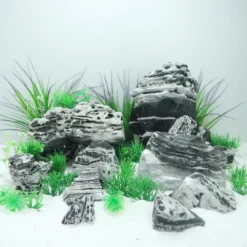 Sale AquaScaping sten Black and White Multilayer pr kg Aquascaping|Dekoration Til Terrarier