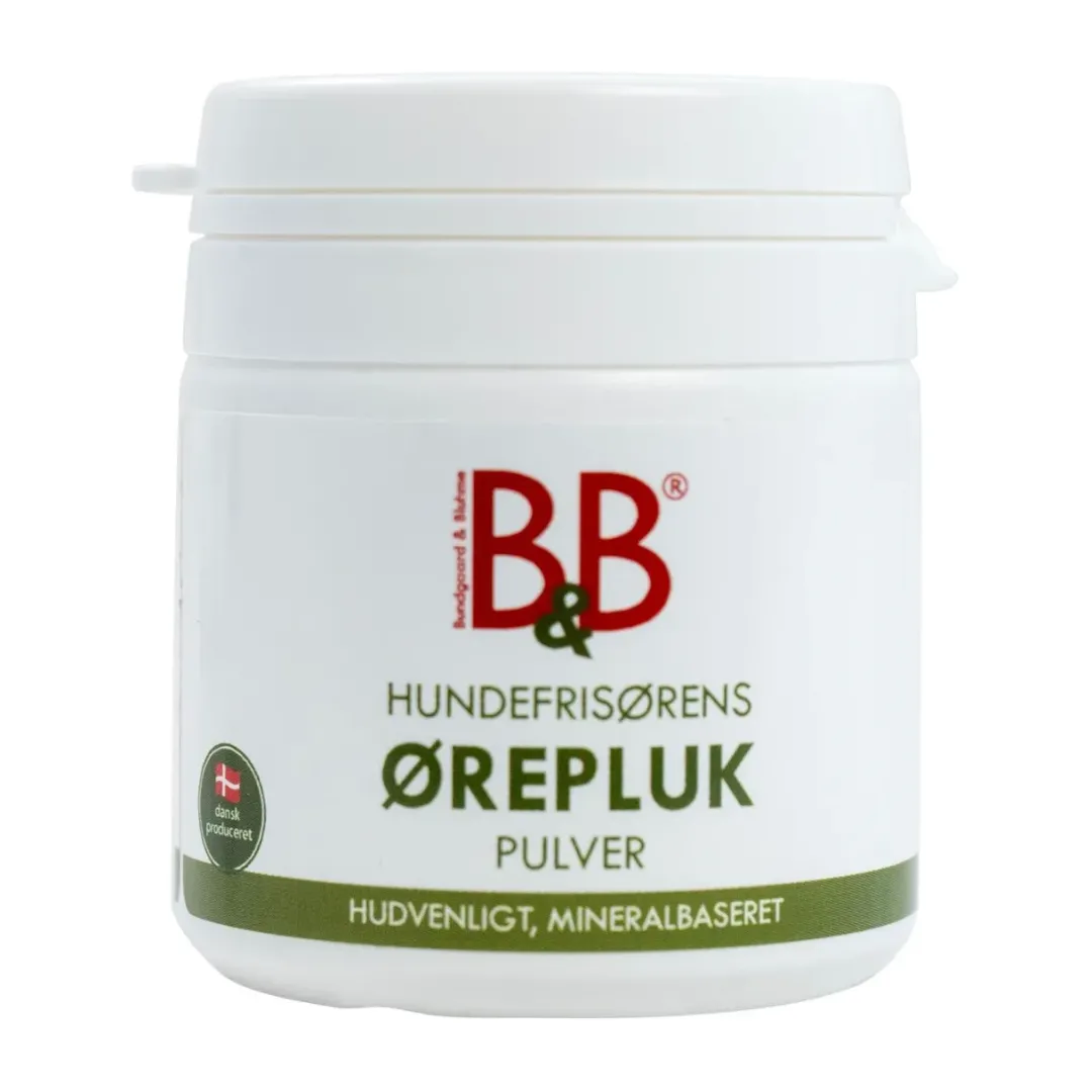 Discount B&B mineralbaseret ørepluk pulver til hund - naturlig og nænsom pleje Plejemidler Til Hund Med Fokus På Sundhed Og Velvære|Pleje Af Hvalpe - Alt I Plejemidler Til Pels, Poter Og Hud