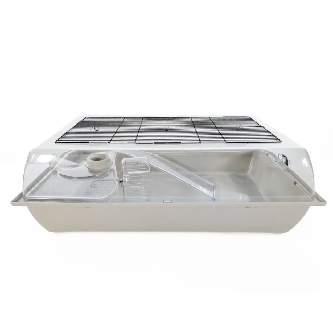 New Big Alex hamsterbur Lysegrå 78 x 48 x 26,5 cm - rummeligt hjem til din hamster Bure & Tilbehør Til Gnavere & Kaniner
