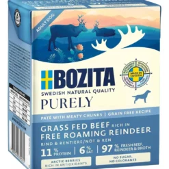 Discount Bozita Hund Purely Pate Rensdyr 370 g - Naturligt og proteinrigt vådfoder Hundefoder