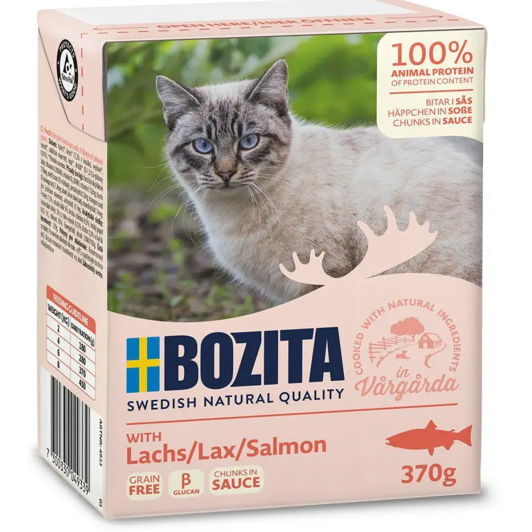 Discount Bozita Kattefoder Bidder i Sovs med Laks 370 gram Kattefoder & Snacks