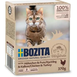 Bozita Kattefoder Bidder i Sovs med Kylling og Kalkun 370 gram Kattefoder & Snacks
