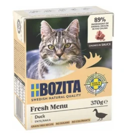 Online Bozita Kattefoder Bidder i Sovs med And 370 gram Kattefoder & Snacks
