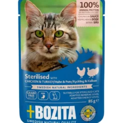 Online Bozita Kattefoder pose 85g Steriliseret kylling og kalkun sovs Kattefoder & Snacks