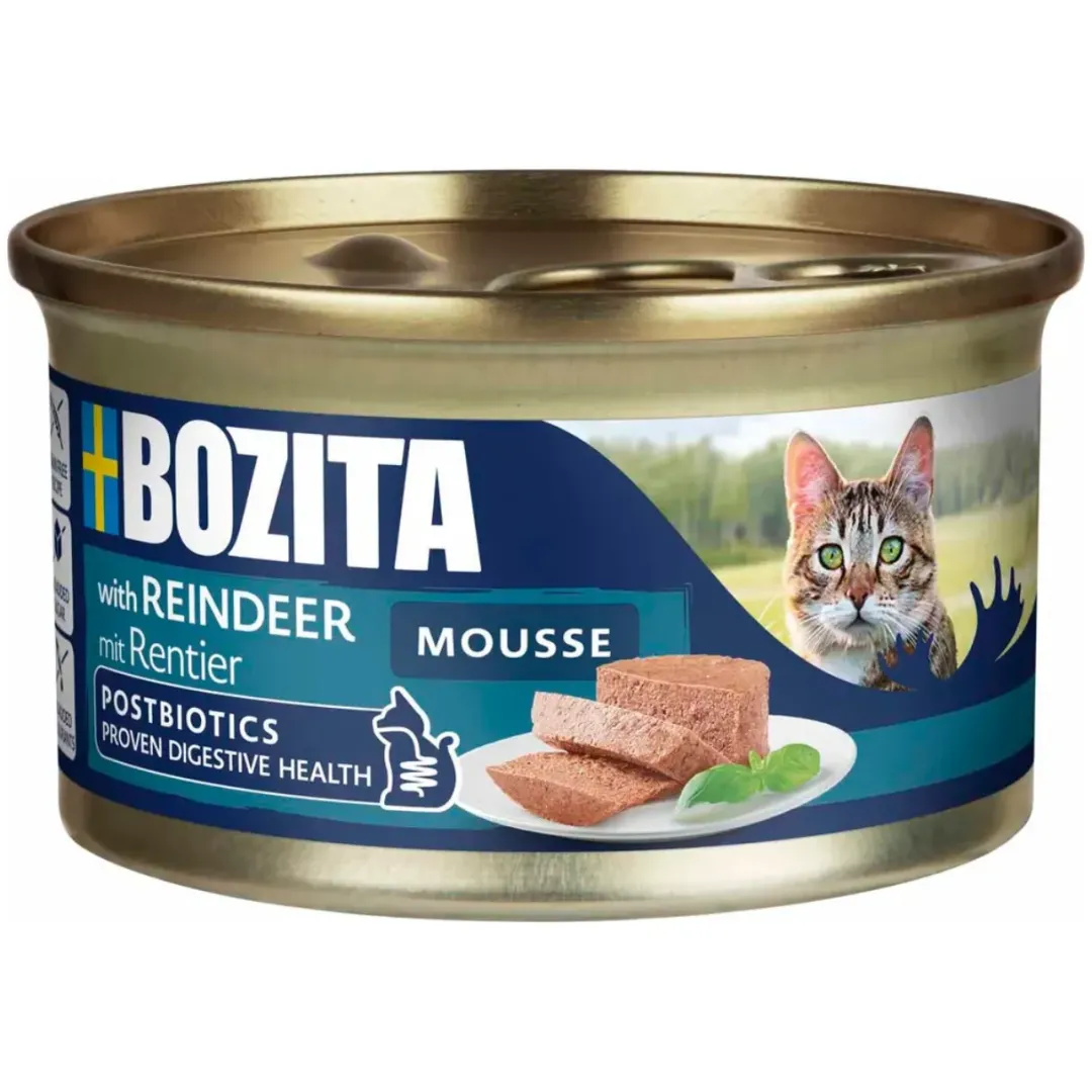 New Bozita Mousse Rensdyr 85 g - Kornfrit Fuldfoder til Kat Kattefoder & Snacks