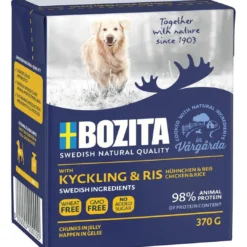 New Bozita Naturals kylling og ris i gele 370 g - Naturlig hverdagsernæring Hundefoder