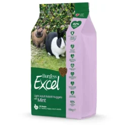 New Excel Light Kaninfoder 1,5 kg - Mint og Vægtkontrol Foder & Snack Til Gnavere & Kanin