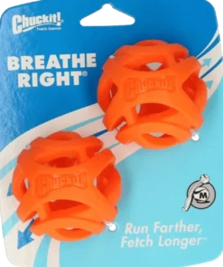 Hot Chuckit Breathe Right Fetch Ball Medium 2 stk Hundelegetøj Til Alle Hunde Leg Og Aktivering Året Rundt