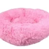 Cushion Krems fluffy rund hundeseng small lyserød Killingesenge Og Afslapningspladser - Trygge Hvilepladser Til Små Katte|Hundesenge Og Kurve Til Hunde - Bløde Og Komfortable