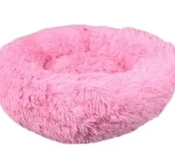 Cushion Krems fluffy rund hundeseng small lyserød Killingesenge Og Afslapningspladser - Trygge Hvilepladser Til Små Katte|Hundesenge Og Kurve Til Hunde - Bløde Og Komfortable