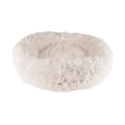 Clearance Cushion Krems fluffy rund hundeseng small hvid Killingesenge Og Afslapningspladser - Trygge Hvilepladser Til Små Katte|Hundesenge Og Kurve Til Hunde - Bløde Og Komfortable