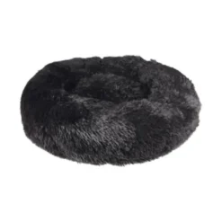 Outlet Cushion Krems fluffy rund hundeseng small sort Killingesenge Og Afslapningspladser - Trygge Hvilepladser Til Små Katte|Hundesenge Og Kurve Til Hunde - Bløde Og Komfortable