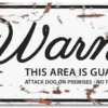 New D&D WARNING SIGN Bull Terrier Hvid Tilbehør Til Hund - Alt Til En Glad Og Tryg Hverdag For Din Bedste Ven