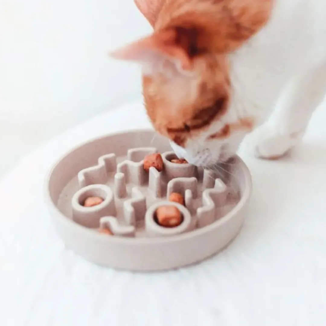 Clearance Bamboo Cat Slow Feeder Ice Blue Mad- Og Vandskåle Til Katte|Hundeskåle Til Mad Og Drikke Der Passer Til Din Hunds Behov