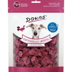 Hot Dokas Andebrysttern med kikærter 150 g - naturlige hundesnacks Snacks Til Hvalpe - Lækre Godbidder Til Træning Og Forkælelse|Hundeguf Og Tyggeben Til Hunde