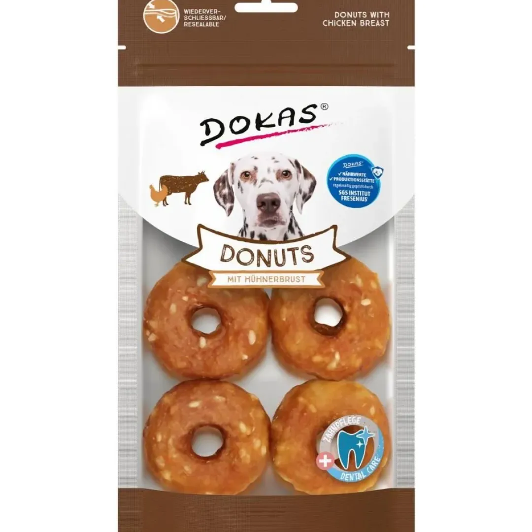 Online Dokas Donuts med kyllingebryst 160 g - sjove og naturlige hundesnacks Snacks Til Hvalpe - Lækre Godbidder Til Træning Og Forkælelse|Hundeguf Og Tyggeben Til Hunde