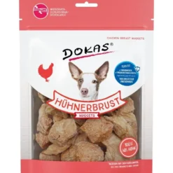 Discount Dokas Kyllingebrystnuggets 110 g - lækre hundesnacks med kylling Snacks Til Hvalpe - Lækre Godbidder Til Træning Og Forkælelse|Hundeguf Og Tyggeben Til Hunde