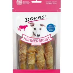 Hot Dokas Kyllingebryst tyggeruller 90 g - naturlige hundesnacks Snacks Til Hvalpe - Lækre Godbidder Til Træning Og Forkælelse|Hundeguf Og Tyggeben Til Hunde