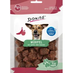 Clearance Dokas Tern med æble og banan 105 g - sunde vegetabilske hundesnacks Snacks Til Hvalpe - Lækre Godbidder Til Træning Og Forkælelse|Hundeguf Og Tyggeben Til Hunde