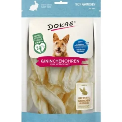 Discount Dokas Tørrede kaninører 70 g - naturlige tyggegodbidder til hunde Snacks Til Hvalpe - Lækre Godbidder Til Træning Og Forkælelse|Hundeguf Og Tyggeben Til Hunde