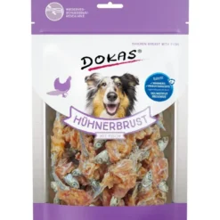 Discount Dokas Tørret kyllingebryst med fisk 220 g - lækker hundesnack i stor pose Snacks Til Hvalpe - Lækre Godbidder Til Træning Og Forkælelse|Hundeguf Og Tyggeben Til Hunde