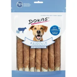 Outlet Dokas Tyggerulle med kalkunbryst 190 g - naturlig tyggeglæde Snacks Til Hvalpe - Lækre Godbidder Til Træning Og Forkælelse|Hundeguf Og Tyggeben Til Hunde