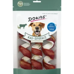 Dokas Tyggespiral med andebryst 3 stk 110 g - naturlige tyggeben Snacks Til Hvalpe - Lækre Godbidder Til Træning Og Forkælelse|Hundeguf Og Tyggeben Til Hunde