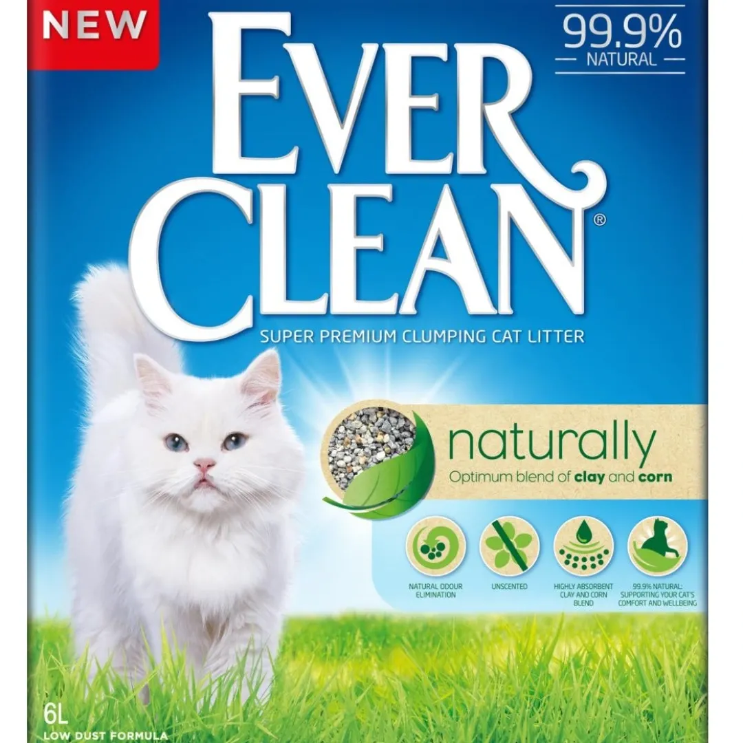 Ever clean Naturally 6 L Kattetoiletter Og Kattegrus|Killingetoilet Og Grus Til Killinger - Nem Renlighed Fra Start