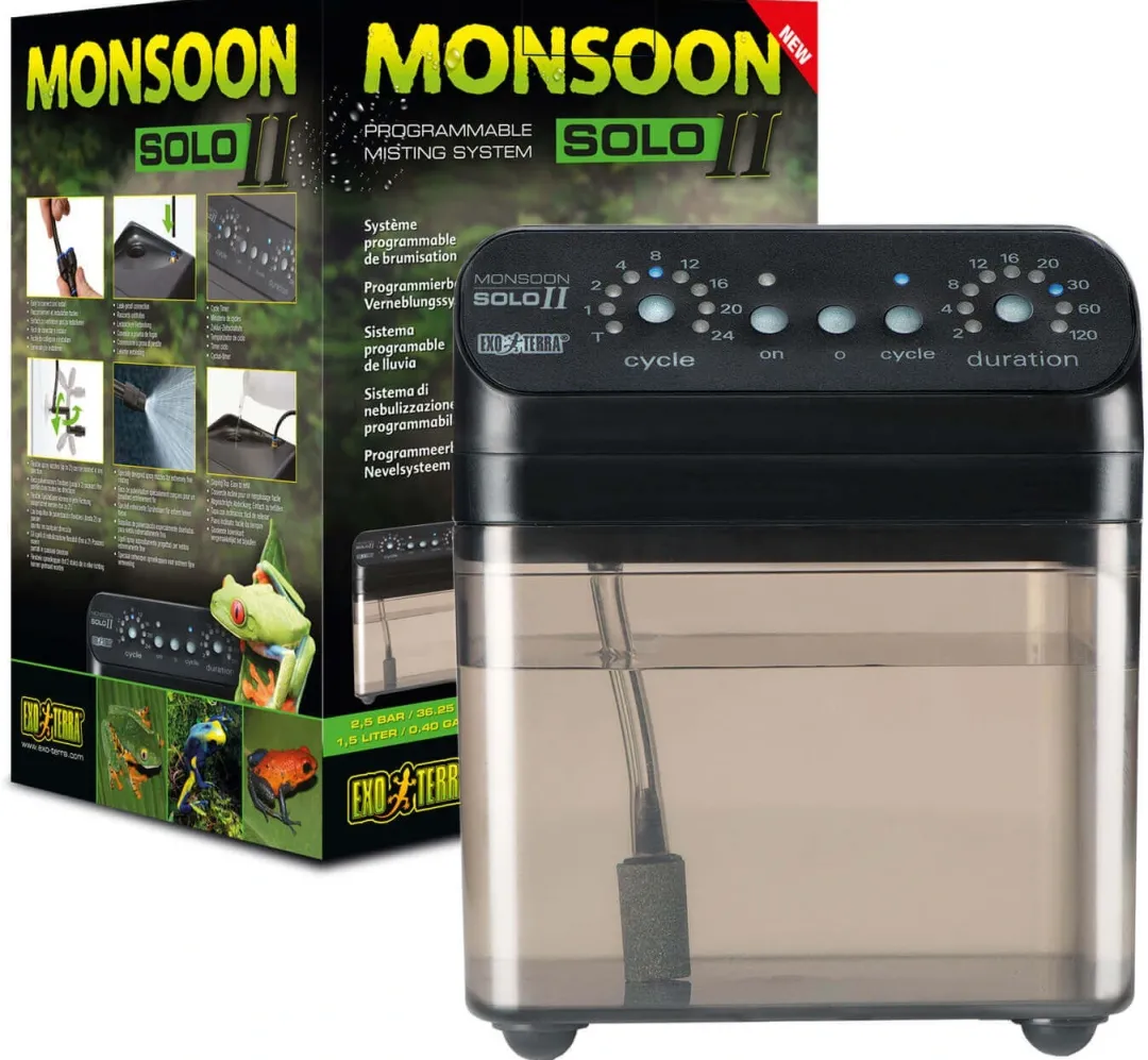 New Exo Terra Monsoon Solo 2 Spraysystem 1,5 Liter Tilbehør Til Terrarier