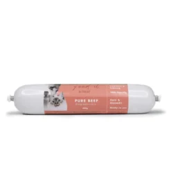 Clearance Feedit & Treat Pure Beef 400 g - naturlig oksepølse til hund og kat Snacks Til Hvalpe - Lækre Godbidder Til Træning Og Forkælelse|Hundeguf Og Tyggeben Til Hunde