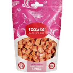 Hot FICCARO Hundesnack Kanin & Kylling Cubes - lækre tern med kanin og kylling til hunde 100 g Snacks Til Hvalpe - Lækre Godbidder Til Træning Og Forkælelse|Kattefoder & Snacks