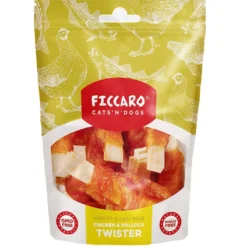 Sale FICCARO Hundesnack Kylling & Sej Twister - kylling og sej i snoede sticks 100 g Snacks Til Hvalpe - Lækre Godbidder Til Træning Og Forkælelse|Hundeguf Og Tyggeben Til Hunde