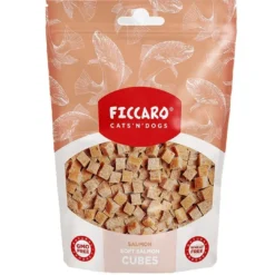 Sale FICCARO Hundesnack Laks Soft Cubes - bløde tern af laks 100 g Snacks Til Hvalpe - Lækre Godbidder Til Træning Og Forkælelse|Kattefoder & Snacks