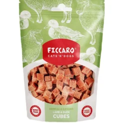 Outlet FICCARO Hundesnack Lam & And Cubes - lam og and i tern 100 g Snacks Til Hvalpe - Lækre Godbidder Til Træning Og Forkælelse|Kattefoder & Snacks