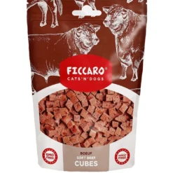 Clearance FICCARO Hundesnack Okse Soft Cubes - bløde tern af okse 100 g Snacks Til Hvalpe - Lækre Godbidder Til Træning Og Forkælelse|Kattefoder & Snacks