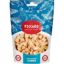 Hot FICCARO Hundesnack Torsk & Kylling Cubes - lækre tern med fisk og kylling til hunde 100 g Snacks Til Hvalpe - Lækre Godbidder Til Træning Og Forkælelse|Kattefoder & Snacks
