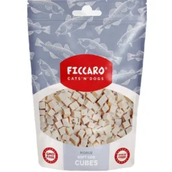 Clearance FICCARO Hundesnack Torsk Soft Cubes - bløde tern af torsk 100 g Snacks Til Hvalpe - Lækre Godbidder Til Træning Og Forkælelse|Kattefoder & Snacks