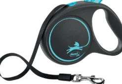 Hot Flexi Black Design bånd L 5 meter 50 kg blå Hundesnor I Mange Varianter Og Materialer|Hundesnor Til Hvalpe