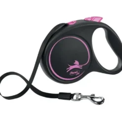 Online Flexi Black Design bånd M 5 meter 25 kg pink Hundesnor I Mange Varianter Og Materialer|Hundesnor Til Hvalpe
