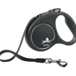 Hot Flexi Black Design bånd S 5 meter 15 kg sort Hundesnor I Mange Varianter Og Materialer|Hundesnor Til Hvalpe
