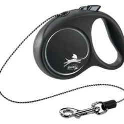 New Flexi Black Design bånd XS 3 meter 8 kg sort Hundesnor I Mange Varianter Og Materialer|Hundesnor Til Hvalpe