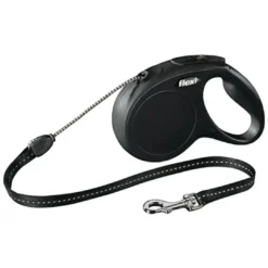 Flexi New Classic M Hundeline Sort 5 m - maks 20 kg Hundesnor I Mange Varianter Og Materialer|Hundesnor Til Hvalpe