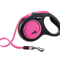 Flexi New Neon bånd M 5 meter 25 kg pink Hundesnor I Mange Varianter Og Materialer|Hundesnor Til Hvalpe