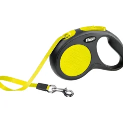 New Flexi New Neon bånd M 5 m 25 kg neon gul Hundesnor I Mange Varianter Og Materialer|Hundesnor Til Hvalpe