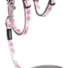 Glowcat Kattesele og Linesæt 8 mm Pink Sommerfugl Kattehalsbånd Og Katteseler